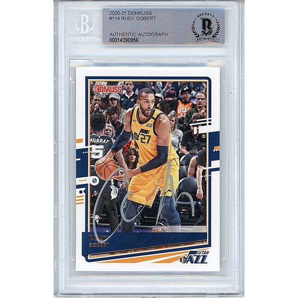 Rudy Gobert Signed Jazz 2020-21 Donruss Basketball Card Beckett Autographed BAS - Picture 1 of 4